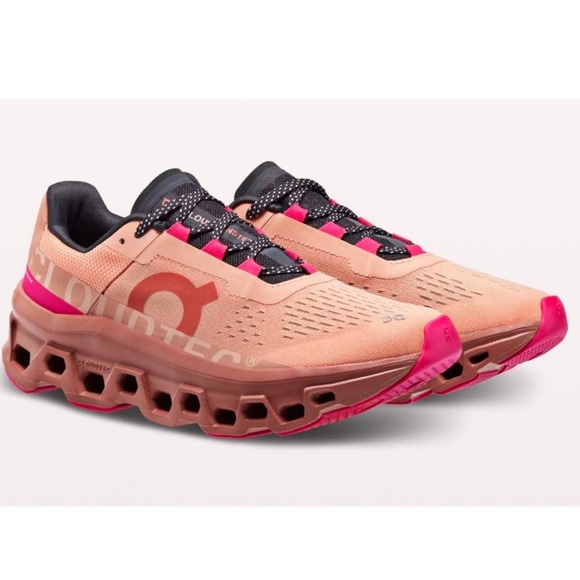 On Running Shoes - Women’s On Clouds On Running Pink Cloud Monster Lace Up Tennis Shoes Size 11